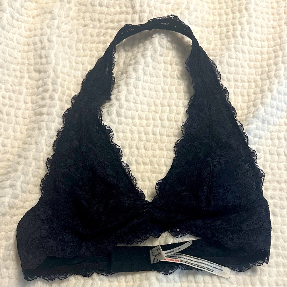 Lace Halter Bralette - Black Free People